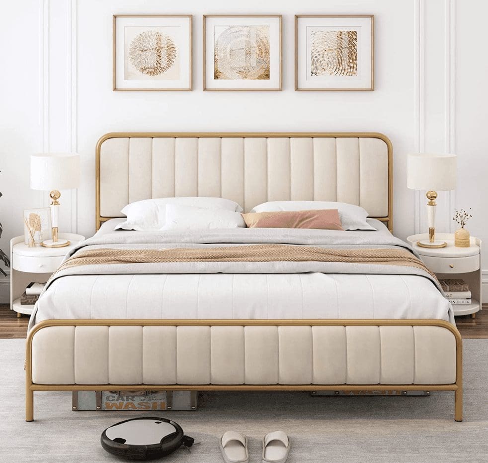 HITHOS软垫床架 有钮扣簇绒床头板