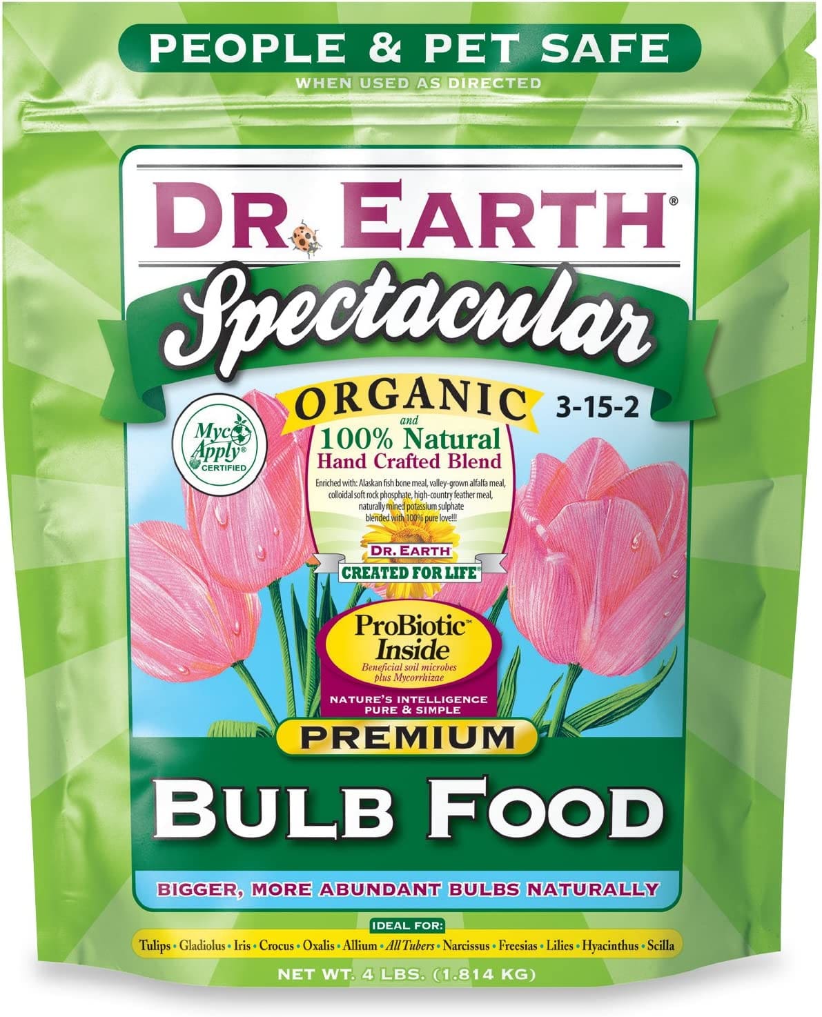 Dr. Earth 700P Organic 1 Bulb Fertilizer in Poly Bag, 4-Pound,Multi