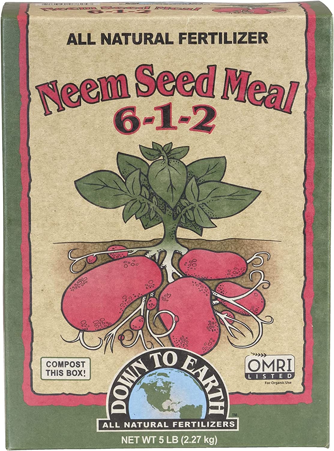 纯印楝籽粉有机肥料 Down to Earth Organic Neem Seed Meal Fertilizer (6-1-2)