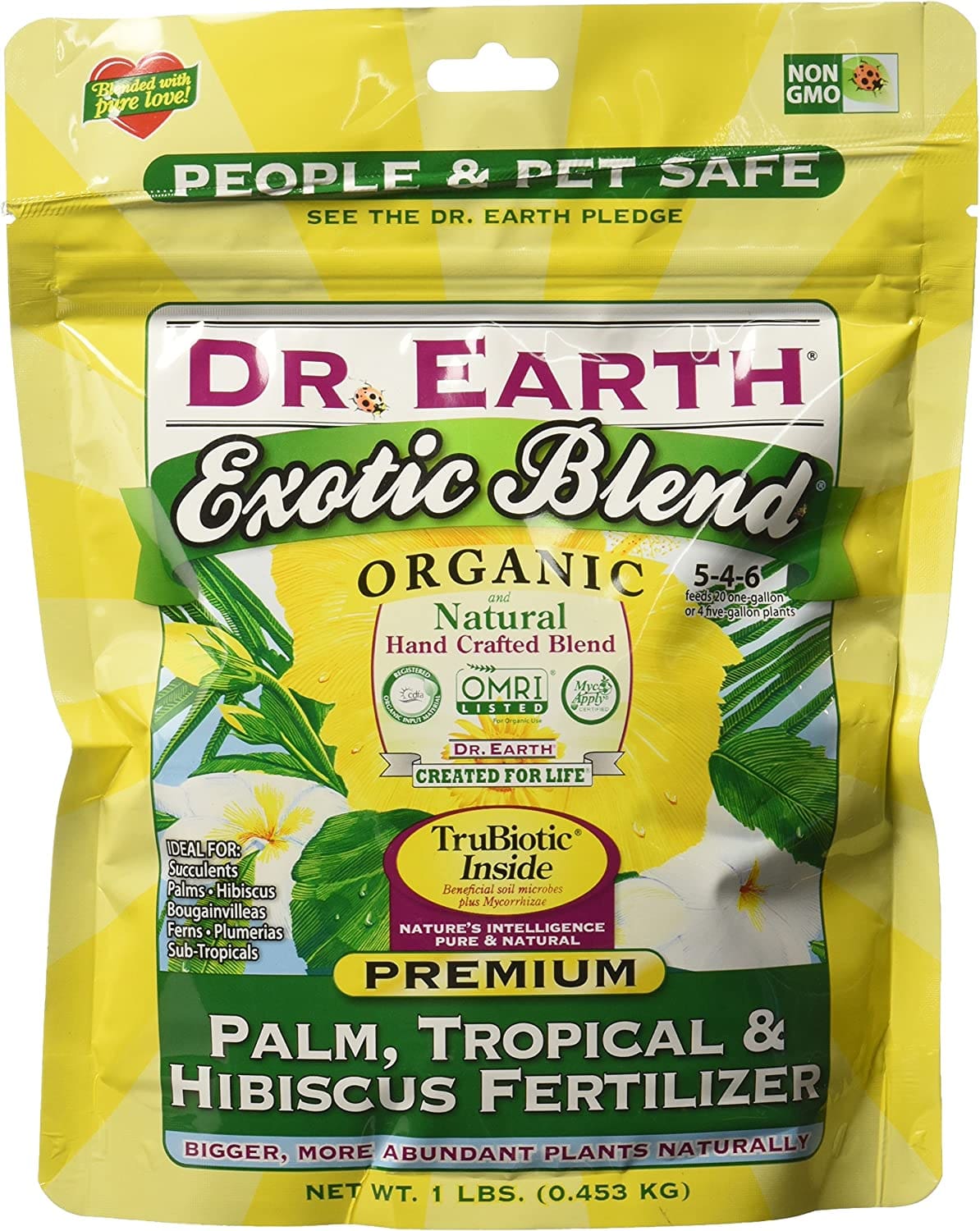 热带植物专用有机肥 Dr. Earth MINIS Exotic Blend Palm, Tropical and Hibis (5-4-6)
