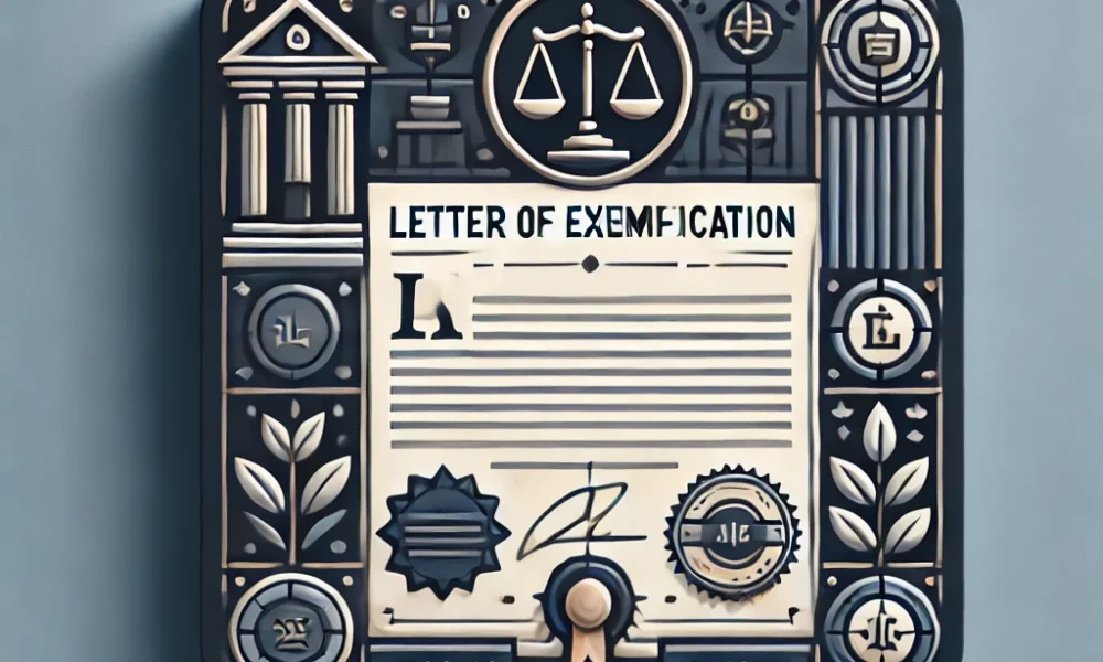 letter of exemplification